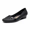 2024 Nuevos Zapatos de Gel de Boca Baja Individuales para Mujer Ropa Exterior de Moda Tacón Grueso Punta Fina Tacón Medio Zapatos de Mujer Suela Suave Impermeable Trabajo