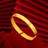 Año del Dragón Sha Oro Xiangyun Seis Caracteres Verdad Corazón-sutra Pulsera Latón Chapado en Oro Xiangyun Apertura Pulsera de Moda para Mujer Pulsera
