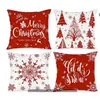 Funda de almohada navideña más vendida transfronteriza con estampado festivo de Papá Noel, funda de almohada para decoración del hogar, venta al por mayor directa del fabricante