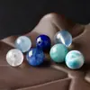 Cuentas Sueltas de Aguamarina Natural y Lapislázuli, Cuentas Redondas de Cristal Azul y Lapislázuli, Accesorios DIY Semi-Terminados de Amazonita al por Mayor