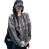 Cárdigan jacquard estilo Fair Isle para mujer, primavera y otoño, tejido de estilo perezoso, abrigo suéter atmosférico, prenda interior base