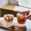 Copo de Café Gelado Estilo Americano Vintage com Design em Relevo, Alto Valor Estético, Copo Especial para Suco, Copo de Uísque, Copo de Água da Moda