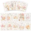 Tarjetas de autocuidado florales con mariposas en inglés de 18 piezas transfronterizas, hermosas tarjetas decorativas de mensajes de bendición para diario