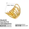 Anillo Mili Línea Espiral Irregular Acero Inoxidable Chapado en Oro de 18K Estilo Ins Joyería de Lujo Ligero Anillos Europeos y Americanos Mujeres