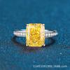 Anillo para Mujer de Plata Esterlina S925 con Diamante de Alto Carbono Rosa Mar Azul Corte Flor de Hielo Dorado Estilo Princesa Moda Simple Joyería de Plata