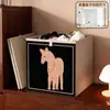 Caja de Almacenamiento Plegable de Viento Usada con Tapa de Tela Organizador de Ropa Caja de Almacenamiento para Armario Doméstico Caja de Almacenamiento de Escritorio