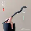 Nueva Horquilla de Lujo Estilo Chino Imitación Ébano con Borlas de Estilo Antiguo para Mujer, Adecuada para Cabello Grueso