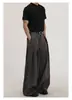 Pantalones de Verano Delgados de Seda de Hielo para Hombre, Pantalones de Traje Rectos Casuales de Moda Holgados de Pierna Ancha, Talla Extra