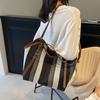Bolso de Mano de Lona Rayada para Mujer, Bolso Tote Ligero de Gran Capacidad Casual, Bolso de Hombro Rayado de Moda Versátil
