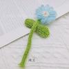 Accesorios de flor redonda de mohair terminados a mano con gancho de ganchillo, flor de rosa tejida a mano, hojas, ramas, accesorios para ropa, accesorios