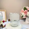 Taza de bambú y vidrio de moda con funda, anti-quemaduras, vaso térmico con popote, taza para bebidas y café, taza de regalo promocional