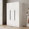 Armario para uso doméstico en el dormitorio, gabinete de almacenamiento de doble puerta, diseño moderno simple, adecuado para apartamentos pequeños y propiedades de alquiler, gabinete de almacenamiento ensamblado de lujo ligero