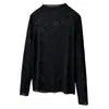 Especial Tallas Grandes Mujer Otoño Nuevo Estilo Versión Coreana Moda Encaje Jacquard Volantes Manga Larga Top Básico 1153