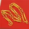 Colar Dourado Feminino, Colar Banhado a Ouro Masculino, Colar Pequeno Dourado Imitação Masculino 4mm, Atacado de Joias Pequenas de Barracas de Rua