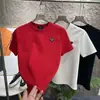 Camiseta Casual Europea de Moda con Cuello Medio Alto y Manga Corta para Hombre, Marca de Verano de Moda Insignia de Triángulo de Lujo Ligero Top de Manga Corta