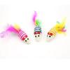 Rato de Sisal Popular Transfronteiriço Rato Pequeno Colorido com Penas Brinquedo para Gato Provocar Gato Autoentretenimento Brinquedo de Simulação de Animal de Estimação para Gatos