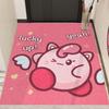 Felpudo Rosa de Entrada de Kirby, Felpudo de Bucle de Seda Cortable Personalizable, Alfombra Resistente al Desgaste, Felpudo de Kirby