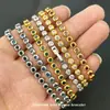 Moda Europea y Americana Color Dopamina Diseño Redondo con Abalorio Incrustado Lujo Ligero Exquisito Pulsera para Hombre de Acero de Titanio 316 con Circonita