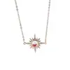 Collar de plata de ley s925 con forma de estrella y sol para mujer, con incrustaciones de piedra lunar, personalidad creativa de moda, celebridad de Internet, joyería de plata de lujo ligera al por mayor