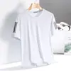 Camiseta de Manga Corta para Hombre Verano Color Sólido Holgada Transpirable Alta Elasticidad Secado Rápido Camiseta Deportiva Casual para Hombre Seda de Hielo Secado Rápido