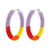 Pendientes de cuentas de estilo bohemio europeo y americano color tejido a mano borla larga pendientes de cuentas Miyuki venta al por mayor