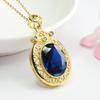 Colgante de Espinela Cultivada de Guan Yu Collar de Piedra Azul Joyería de Piedras Preciosas Coloridas para Mujer Venta al por Mayor Dropshipping S4032102