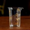 Taza de Prueba Hexagonal Alta de Bambú Dorado y Plateado Hecha a Mano Vidrio de Borosilicato Alto Juego de Té Kung Fu Divisor de Té Taza Uniforme Taza de Prueba