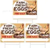 Letrero de Huevos Frescos de Granja Estilo Nuevo Transfronterizo Hecho de Material Plástico Corrugado para Venta de Huevos Rurales y Publicidad en el Patio