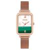 Comercio Exterior Moda Popular Reloj Verde Pequeño Reloj de Mujer Reloj de Mujer Cuadrado Empalme Correa de Malla Correa Milanesa Procesamiento de Fábrica y Personalización
