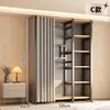 Arara de Roupas, Arara de Chão para Quarto, Arara Integrada para Closet Aberto, Unidade de Prateleira de Metal, Pode Ser Combinada com um Guarda-Roupa