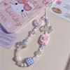 Cadena para Teléfono Móvil Rosa con Cuentas Lindas Cadena Colgante para Funda de Teléfono Móvil Cordón Colgante Original para Colgar en Instagram Colgante de Cámara CCD Estilo Nuevo