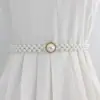 Corrente de Cintura com Strass e Pérolas Estilo Coreano Feminina Moda Decoração de Vestido Cinto Elástico Cobertura Elástica de Cintura com Flores Doces Feminina