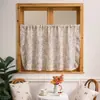 Venta directa del fabricante: Cortinas Cortas de Lino Pastoral con Pequeños Patrones Florales, Cortinas Divisorias Blackout para Dormitorio, Balcón, Sala de Estar, Acogedoras y Cómodas