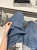 Pantalones de paracaidista estilo jazz para mujer, diseño de otoño, únicos y fluidos, holgados y casuales, aptos para petite, pantalones de pierna ancha a cuadros azules