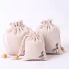 Ventas Directas de Fábrica Paquete de Lino Pantalones con Bolsillo de Solapa Pulsera de Cuentas de Buda Wenwan Bolsa de Empaque para Joyería Bolsa de Lino de Loto Se Puede Imprimir con Logo