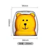 Taza de Doble Capa con Forma de Oso Engrosada del Fabricante, Taza Transparente de Vidrio de Borosilicato Alto de Colores, Taza de Doble Capa de Dibujos Animados para Café y Leche en Casa