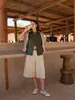 COMOS CMS Outono Old Money Gola Alta Textura Encerada Colete Feminino Solto Camiseta Regata Camada Roupa Exterior Feminina 258011