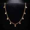 Colar com pingente de estrela de cinco pontas espesso, estilo europeu e americano, acessório de colar simples e estiloso com franja de estrela para a clavícula