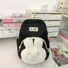 Nova Mochila Pequena para Estudantes Universitárias Cor Sólida Mochila de Coelho Estilo Ins Japonês Menina Suave Menina Fofa Mochila de Ombro Duplo