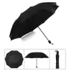 Guarda-chuva Preto Dobrável Manual UV Protetor Solar à Prova de Vento Guarda-sol Dupla Face Guarda-chuva de Publicidade para Presente