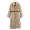 Venta al por mayor de Ropa para Mujer Transfronteriza Otoño e Invierno 2025 Nuevo Estilo Europeo y Americano Moda Urbana Chaqueta Larga de Forro Polar