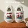 Chinelos de Algodão para Crianças Inverno Meninos Desenho Animado Cachorro Fofo Calcanhar Fechado Lã Grossa Quente Casa Meninas Sapatos de Algodão Cobertura para Pés