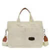 Bolso de lona de gran capacidad para mujer 2026 nuevo de moda versátil bolso cruzado de pana con correa ancha para el hombro bolso de mano