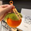 Mini llavero colgante de piel de conejo Rex real con forma de caqui pequeño para coche, bola de peluche, para mochila escolar, regalo