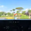 Ornamento de Flor Arco-Íris com Cabeça que Balança para Carro, Decorações Internas para Console Central de Carro Elétrico, Ornato Pequeno para Tela Grande de Computador de Carro