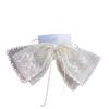Horquilla con lazo bordado de encaje de celebridades de Internet de estilo coreano, horquilla con resorte, elegante clip superior para mujer, accesorios para el cabello de boutique