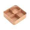 Nueva caja de frutas de madera de nogal estilo chino con tapa, bandeja dividida de madera maciza para frutas secas, caja de almacenamiento para té y bocadillos en la sala de estar
