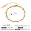 Pulseira de Aço Inoxidável Transfronteiriça, Simples e Detalhada, Pequenos Acessórios de Flor de Amor, Banhada a Ouro 18K, Joia de Mão Não Desbota para Mulheres