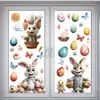 Decoración de Pegatina para Ventana de Pascua Dibujos Animados Huevo Conejo Ventana de Sala de Estar Pegatina Electrostática de PVC Pegatina de Cristal Festiva Personalización