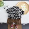 Conjunto de Camisetas de Verano para Niños 2024 Nuevo Estilo de Verano Tops de Manga Corta para Niños Conjunto de Dos Piezas de Calle de Verano